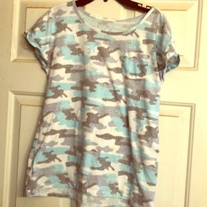 Justice blue camo shirt
